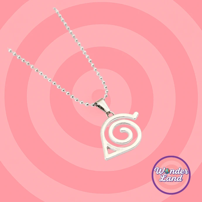 Collier symbole Naruto en métal – accessoire ninja inspiré de Konoha
