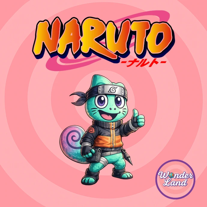 Logo Naruto avec mascotte Wonderland – boutique Naruto en Belgique