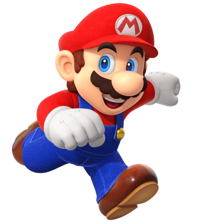 Personnage Super Mario en tenue rouge et bleue issu de l’univers Nintendo