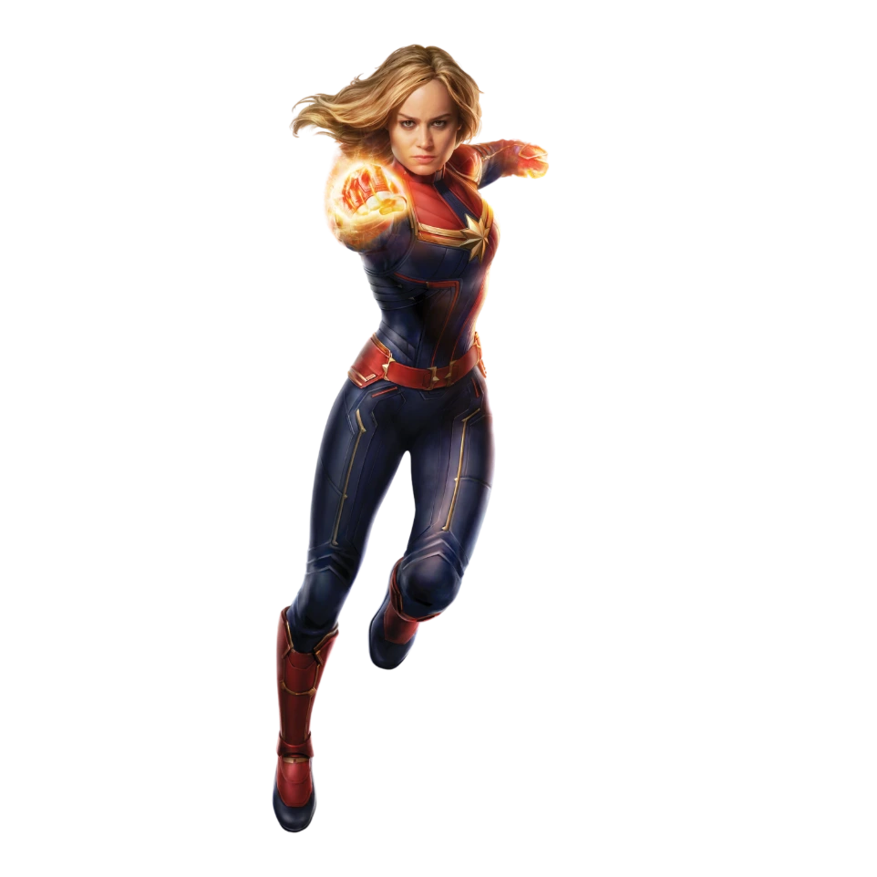 Figurine Captain Marvel costume bleu et rouge – héroïne cosmique Marvel