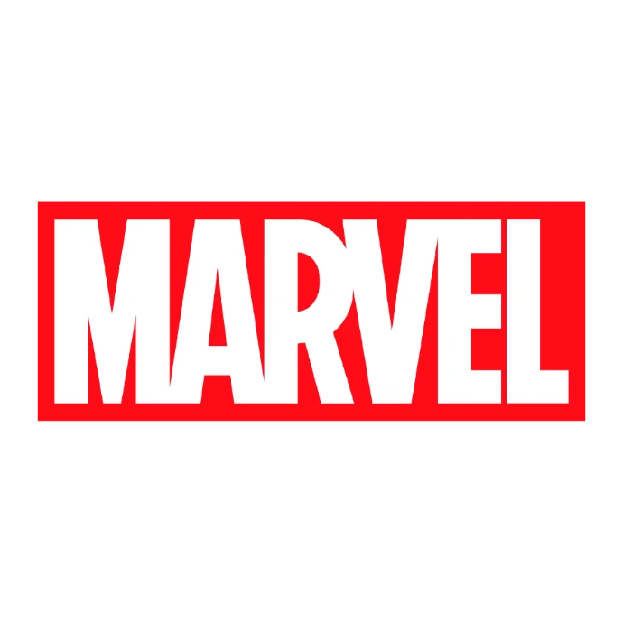 Logo officiel Marvel rouge et blanc – univers super-héros comics et MCU