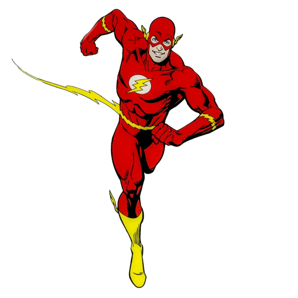 The Flash en pleine course, éclair rouge symbolisant la Speed Force